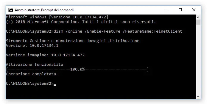 how to install telnet command in windows 10