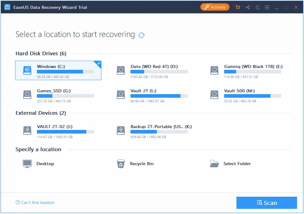 easeus data recovery wizard professional productkey
