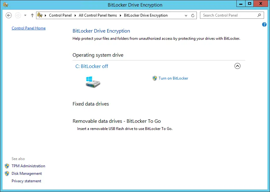 Windows Native Data Encryption At-Rest with BitLocker